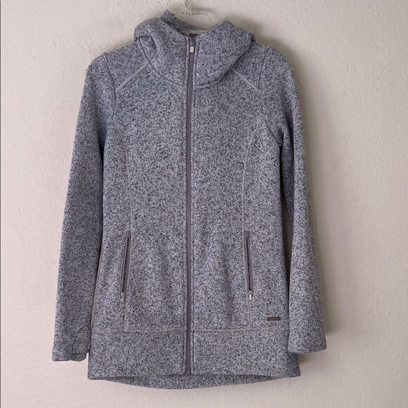 Like New! Athleta Stronger Hooded Jacket Zip-Up Gray Pockets in Size XS - Picture 2 of 14
